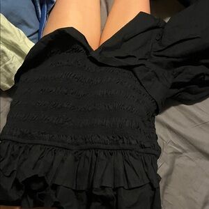 Cleobella Asymmetrical Puffed Sleeve Ruffled Crop Top